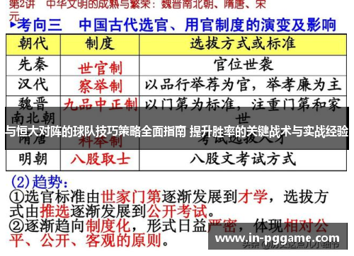 与恒大对阵的球队技巧策略全面指南 提升胜率的关键战术与实战经验